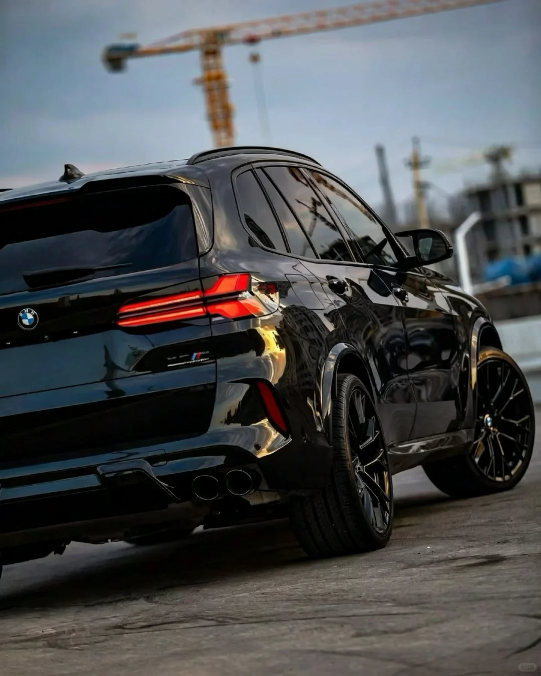 Black BMW X5 G05 completed rear three-quarter view
